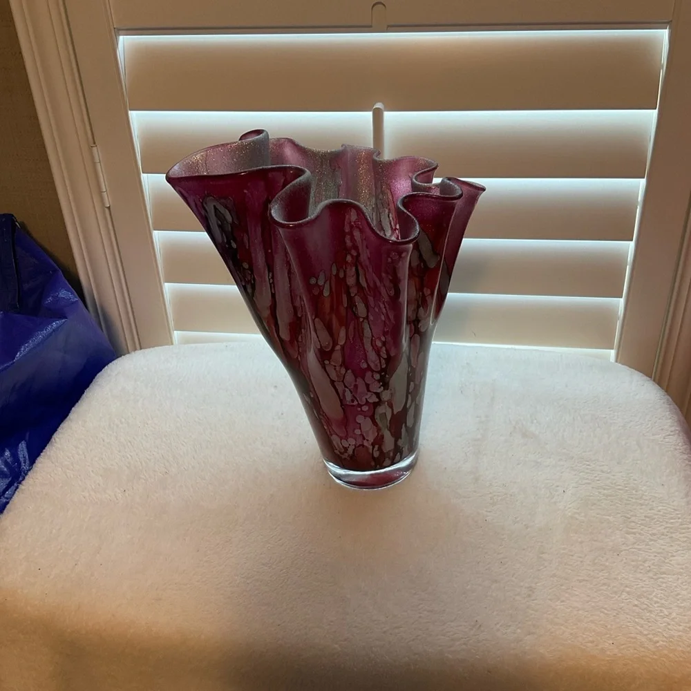 Elegant Purple and Silver Home Accent Vase